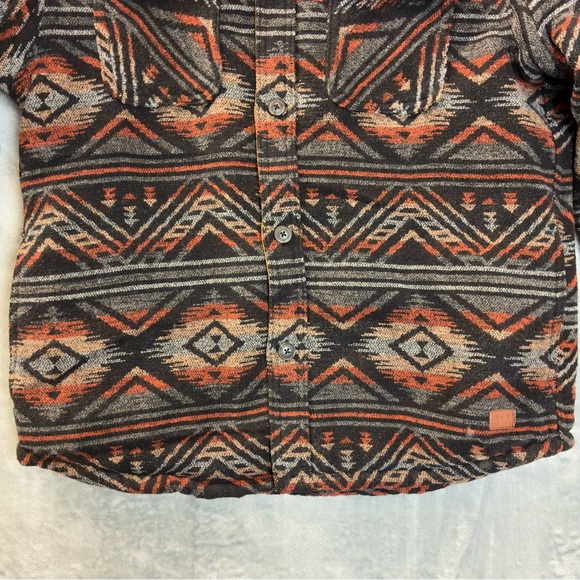 Jachs Sherpa Lined Aztec Jacket Size Large Wool Faux Fur Warm Shacket Southwest - Picture 8 of 16